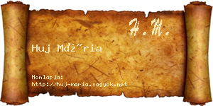 Huj Mária névjegykártya